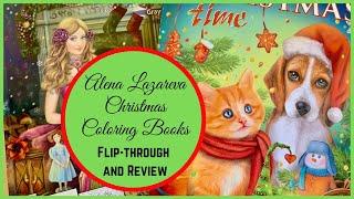 Alena Lazareva Grayscale Christmas Time and Christmas Surprise Coloring Books | Flip-Thru and Review