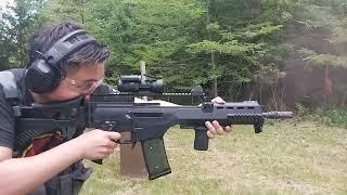 Tommybuilt Tactical TG36K shooting slow motion (HK G36K Clone)