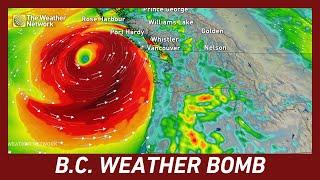 Deep, Intensifying Bomb Cyclone Ready To Wallop B.C. | #forecast