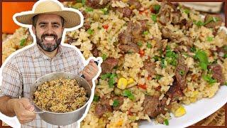 ARROZ CARRETEIRO COMPLETO - FÁCIL- DELICIOSO - Lá Na Roça