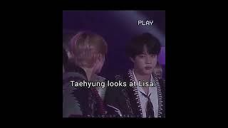 Eye contact between Tae and Lisa 🩷#taelice (BTS tae and blackpink lisa moments)