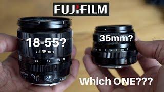 Fujifilm 35mm f2 or the 18 55mm at 35mm? Which Should You Use?