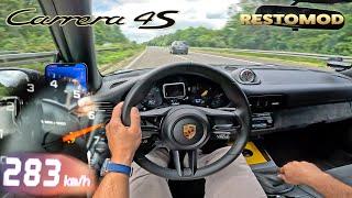 PORSCHE 997 RESTOMOD LOVELY FLAT 6 SOUND | 283KM/H on GERMAN AUTOBAHN!