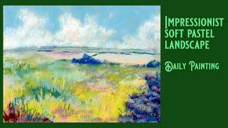 Impressionist soft pastel landscape