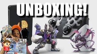 UNBOXING SUPER SMASH BROS LIMITED EDITION, WOLF & RIDLEY AMIIBO, SMASH PRO CONTROLLER