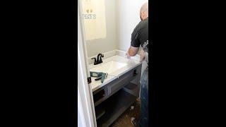 Giving our 70's style vanity a DIY budget makeover pt2 - #shorts