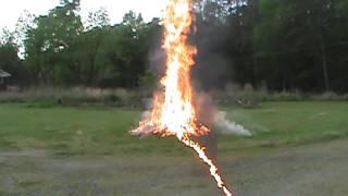 Gasoline brush pile fire