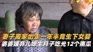 妻子离家出走一年半竟生下女婴，婆婆嫌弃儿媳坐月子吃光12个南瓜