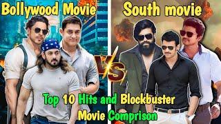 Bollywood vs south Hits and Blockbuster Movie Comprison video| top 10 Hits and flops movie 