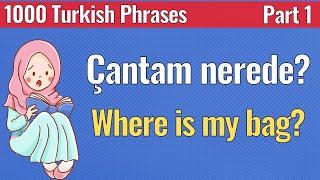 1000 Turkish Phrases - Part 1 - Learn Turkish easily | Language Animated