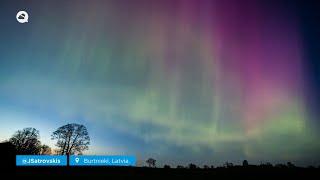 Exceptional aurora borealis in Burtnieki, Latvia.