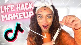 JE ME MAQUILLE SEULEMENT AVEC DES ASTUCES TIKTOK ! (life hack makeup)