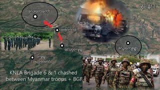 KNLA KNDO Brigade 6 & 1 fight against Myanmar military + BGF Update News in Myanmar on 16/12 #KSNews