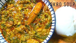 FETRI DETSI | AUTHENTIC EWE OKRO/OKRA  SOUP | WITH ADEME LEAVES