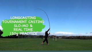  Tournament Field Casting Practice longcasting  150g slow-mo & real time