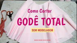 como cortar SAIA GODÊ TOTAL DIRETO NO TECIDO sem modelagem