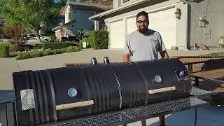 Moss Grills Double Barrel Offset Smoker Barbecue Grill