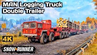 MEN HX Logging Truck Double Trailer In SnowRunner Season 14 #snowrunner #truck #4k