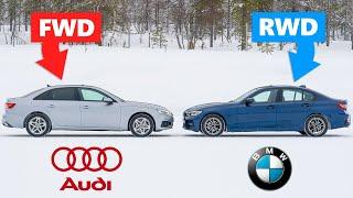 Audi FWD VS BMW RWD - The Ultimate Test on Snow! ️
