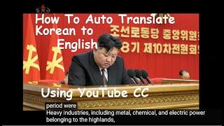 How to Auto Translate Korean into English