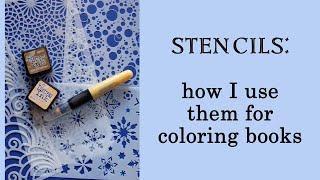 Stencils: how I use them in coloring books