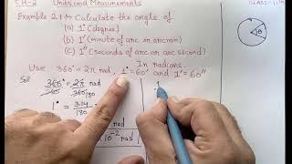 Calculate the angle of a) 1• (degree) b) 1’ (minute of arc or arc min) c) 1’’ (seconds of arc)