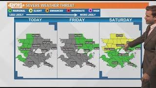 New Orleans Weather: Chance for showers or thunderstorms move through the area late Thursday