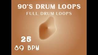 FREE] 90's Drum Loop 89 BPM 25 - Full Drum Beats | Free Drum Beat Music Loops Samples