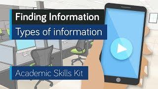 ASK Online Learning Resources 1.2: Finding Information - Types of information