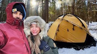 -25° Winter Camping in Dome Hot Tent (Coldest Night of the Year)