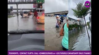 FLOOD IN LAGOS, DISTRESSED HOUSE COLLAPSED