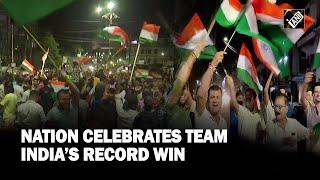 Jubilant fans celebrate as men in blue register mammoth 228-run win against Pakistan in Asia Cup