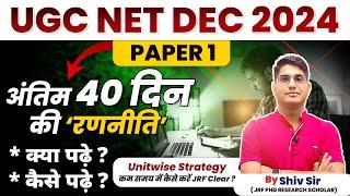 NTA UGC NET | 40 Days Strategy | Paper -1 | Important Topics| Apni University | By Shiv Sir