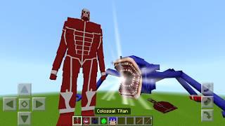 NEW Shin Sonic vs Colossal Titan Mod ADDON UPDATE in MINECRAFT PE