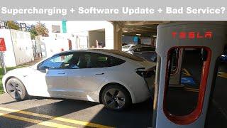 1st Software Update & Supercharger Visit with my Tesla Model 3 + My 1st Bad Experience with Tesla