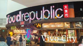 Food Republic at Vivo City. A Walk Tour. Ancient City Theme Food Court. 39 stalls. Awesome place.