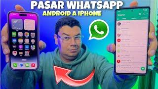 Como TRANSFERIR WHATSAPP de un iPhone a Android o de un Android a iPhone  [PASO A PASO] #2024