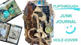 Junk Journal flipthrough durch das Schwemmholzbuch mit Collagen und originalen Malereien