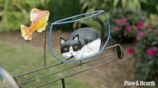 Cat in Fish Bowl Whirligig SKU# 56270 - Plow & Hearth