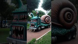 Evolution of a Snail Monster Truck into a Candy Truck #truck #snail #candy