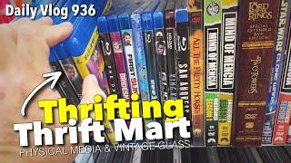 THRIFTING THRIFT MART | Thrift With Me | Physical Media, Vintage Glassware, & More Retro Goodies