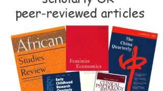 Research Minutes: How to Identify Scholarly Journal Articles