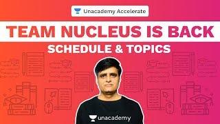 Team Nucleus is BACK | Schedule & Topics | IIT-JEE Preparation | V J Sir | Unacademy Accelerate