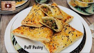 How to make meat filled Puff Pastry | Keema Patties Recipe | Blätterteig mit Hackfleischfüllung