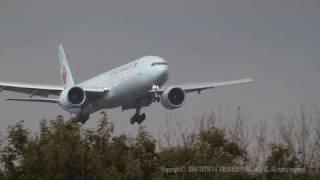 Beautiful Landing Air Canada  Boeing 777-333ER Crosswind landing (Narita) Japan / EOS7D EF100-400L