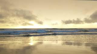 Relaxation - Sunset Beach Bright Gold Waves and Rain  - 10 Hours #relaxing #rain #sleep