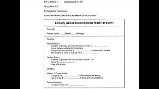 Enquiry About Booking Hotel Room For Event - IELTS Listening Module