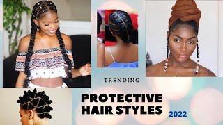 SIMPLE TRENDING PROTECTIVE HAIR STYLES 2022 #shorts