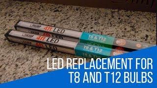 LED Replacement Bulbs for T12 Fluorescents - SUPER EASY INSTALL - no bypassing ballast!!