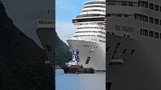 MSC PREZIOSA SANTOS #cruise #accident #crash @cruiseshipandnews #biggestship ship #shorts